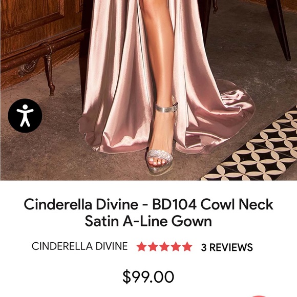 Beautiful Cinderella Divine satin dusty rose size small bridesmaid dress - Picture 4 of 4